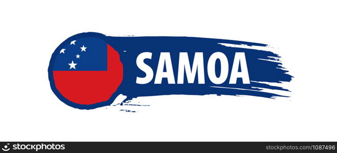 Samoa flag, vector illustration on a white background. Samoa flag, vector illustration on a white background.