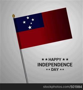 Samoa Independence day typographic design with flag vector