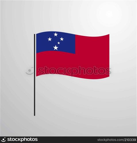 Samoa waving Flag