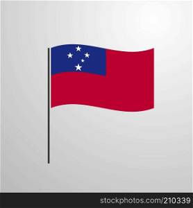 Samoa waving Flag