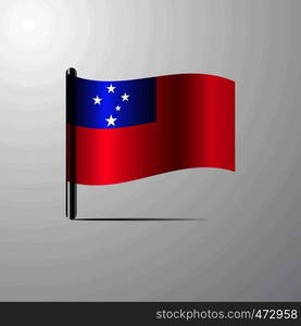 Samoa waving Shiny Flag design vector