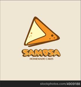 Samosa. A home bakery. Vector logo.