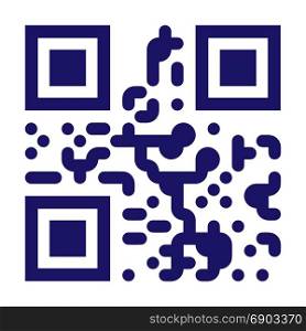 Sample QR Code Vector. Scan With Smart Phone. Monochrome Illustration. New Technology Barcode QR Code Vector. Classic QR Code Vector. Black And White Monochrome Illustration