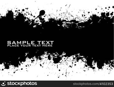 Sample text with black ink background and grunge effect