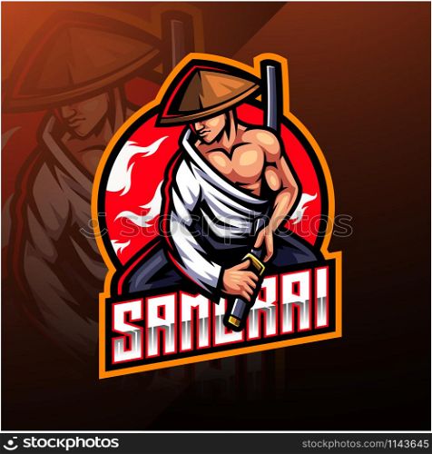 Samurai esport mascot logo design