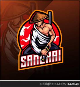 Samurai esport mascot logo design