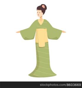 Samurai geisha icon cartoon vector. Japan female. Hair beauty. Samurai geisha icon cartoon vector. Japan female