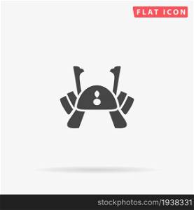Samurai Helmet, Kabuto flat vector icon. Hand drawn style design illustrations.. Samurai Helmet, Kabuto flat vector icon