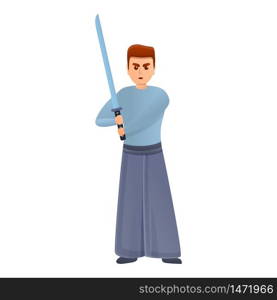 Samurai icon. Cartoon of samurai vector icon for web design isolated on white background. Samurai icon, cartoon style