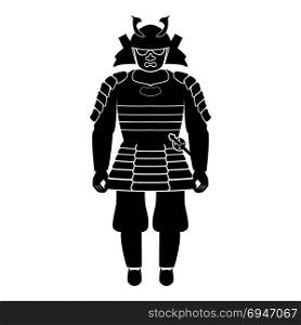 Samurai Japan warrior icon black color fill Flat style