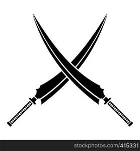Samurai swords icon. Simple illustration of samurai swords vector icon for web. Samurai swords icon, simple style