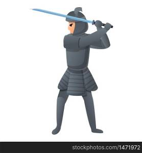 Samurai warrior icon. Cartoon of samurai warrior vector icon for web design isolated on white background. Samurai warrior icon, cartoon style