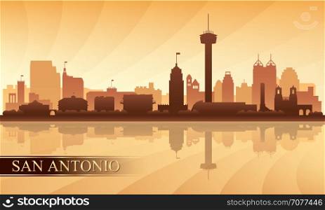 San Antonio city skyline silhouette background, vector illustration