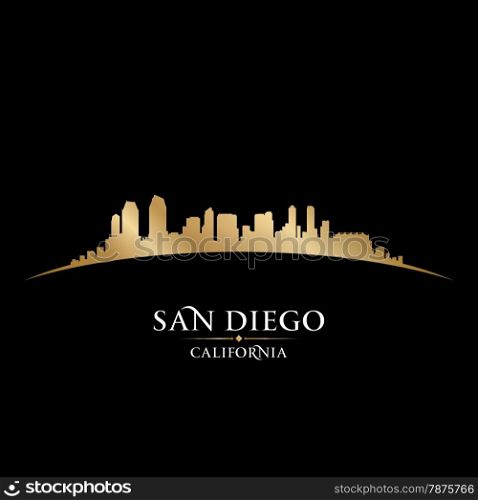 San Diego California city skyline silhouette. Vector illustration