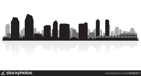 San Diego USA city skyline silhouette vector illustration