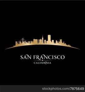 San Francisco California city skyline silhouette. Vector illustration