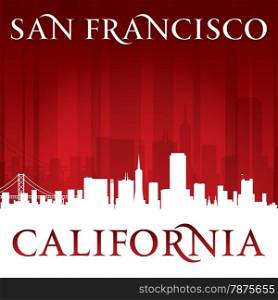San Francisco California city skyline silhouette. Vector illustration