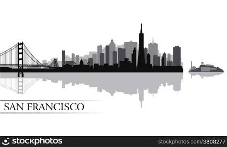 San Francisco city skyline silhouette background. Vector illustration