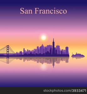 San Francisco city skyline silhouette background, vector illustration