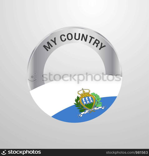 San Marino My Country Flag badge