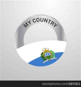 San Marino My Country Flag badge