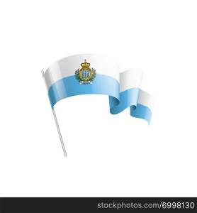 San Marino national flag, vector illustration on a white background. San Marino flag, vector illustration on a white background