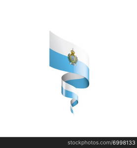 San Marino national flag, vector illustration on a white background. San Marino flag, vector illustration on a white background