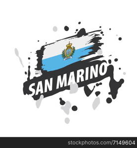 San Marino national flag, vector illustration on a white background. San Marino flag, vector illustration on a white background