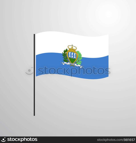 San Marino waving Flag