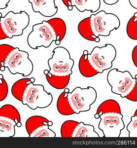 Sanat Claus seamless pattern. Christmas background. New Year texture. Xmas ornament 