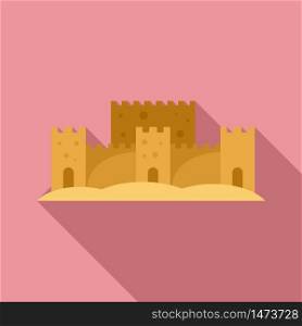 Sand art castle icon. Flat illustration of sand art castle vector icon for web design. Sand art castle icon, flat style