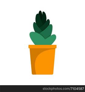 Sand cactus pot icon. Flat illustration of sand cactus pot vector icon for web design. Sand cactus pot icon, flat style