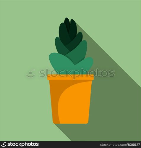 Sand cactus pot icon. Flat illustration of sand cactus pot vector icon for web design. Sand cactus pot icon, flat style