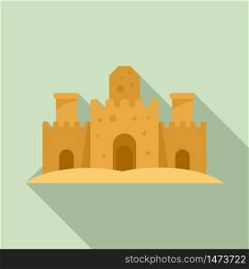 Sand castle icon. Flat illustration of sand castle vector icon for web design. Sand castle icon, flat style