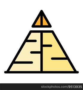 Sand pyramid icon outline vector. Ancient Egypt. Cairo desert color flat. Sand pyramid icon vector flat