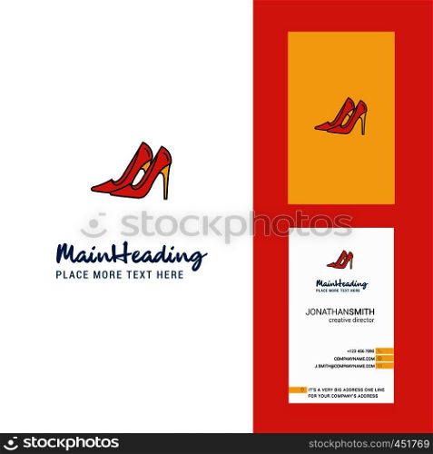 Sandals Creative Logo and business card. vertical Design Vector