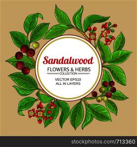 sandalwood vector frame on color background. sandalwood vector frame