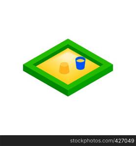 Sandbox on a playground isometric 3d icon on a white background. Sandbox on a playground isometric 3d icon