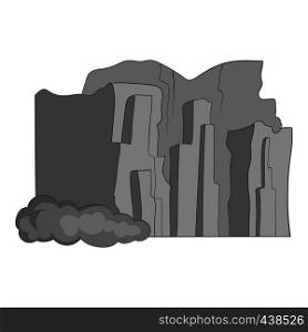 Sandstone cliffs, Talampaya National Park icon in monochrome style isolated on white background vector illustration. Sandstone cliffs, Talampaya National Park icon