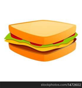 Sandwich bar icon. Cartoon of sandwich bar vector icon for web design isolated on white background. Sandwich bar icon, cartoon style
