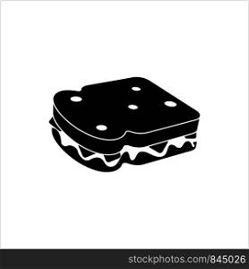 Sandwich Icon, Bread Sandwich Icon Vector Art Illustration