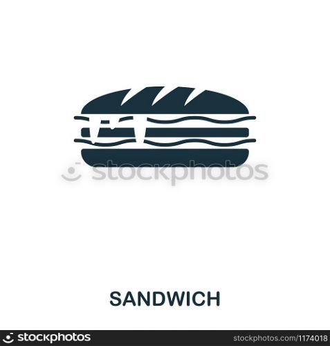 Sandwich icon. Mobile apps, printing and more usage. Simple element sing. Monochrome Sandwich icon illustration. Sandwich icon. Mobile apps, printing and more usage. Simple element sing. Monochrome Sandwich icon illustration.