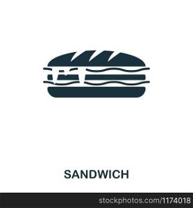 Sandwich icon. Mobile apps, printing and more usage. Simple element sing. Monochrome Sandwich icon illustration. Sandwich icon. Mobile apps, printing and more usage. Simple element sing. Monochrome Sandwich icon illustration.