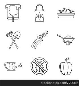 Sandwich icons set. Outline set of 9 sandwich vector icons for web isolated on white background. Sandwich icons set, outline style