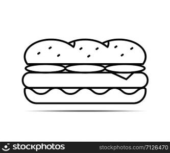 Sandwich line icon on white background, vector eps10 illustration. Sandwich Line Icon
