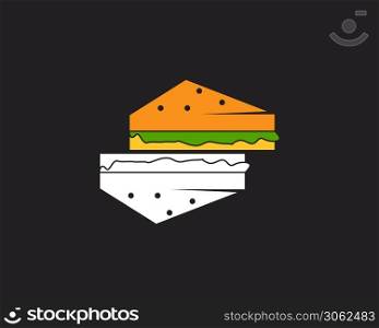 Sandwich logo design vector illustration on black background