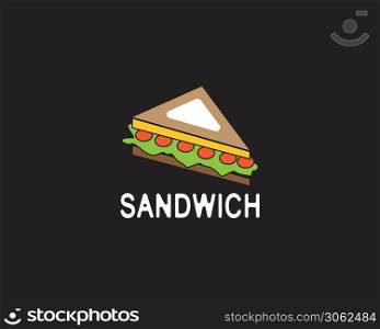 Sandwich logo design vector illustration on black background