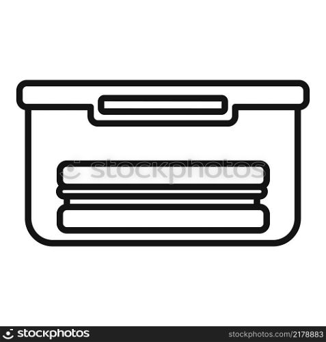 Sandwich lunch box icon outline vector. Dinner food. Meal bag. Sandwich lunch box icon outline vector. Dinner food