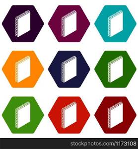 Sandwich panel icons 9 set coloful isolated on white for web. Sandwich panel icons set 9 vector