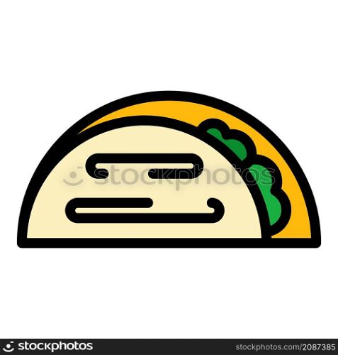 Sandwich pita bread icon. Outline sandwich pita bread vector icon color flat isolated. Sandwich pita bread icon color outline vector